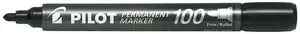 Pilot Permanent Marker 100 Märkpenna rund spets, 20-pack Svart