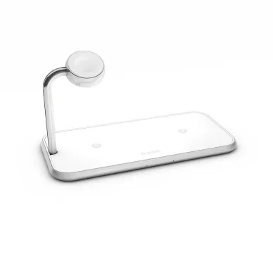 Trippel Aluminium Trådlös Qi Laddare till Apple Watch Vit