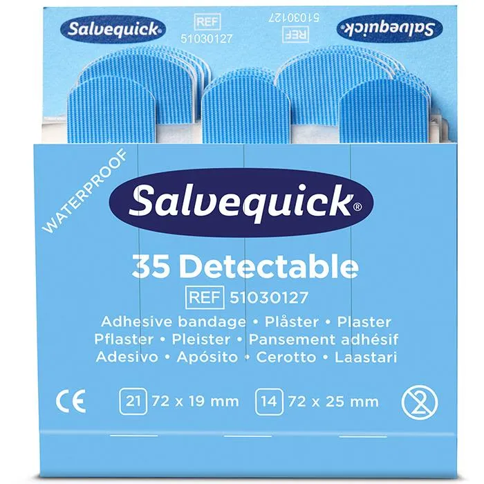 Plåster Salvequick refill - 35 Detectable blå - 210 st