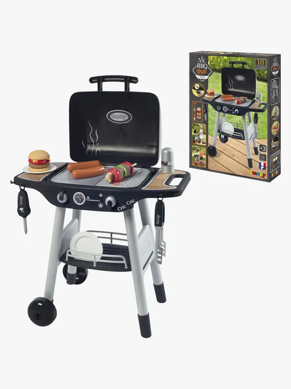 Smoby Grill m. Tillbehör – 18 Delar – Svart