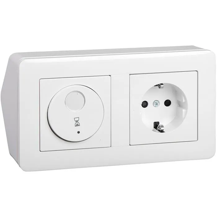 Schneider Electric Exxact WDE002465 Hörnbox med timer och och vägguttag