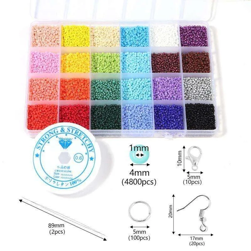 DIY – Pärllåda – Seed beads – 4mm – 4800st – Smyckestillverkning