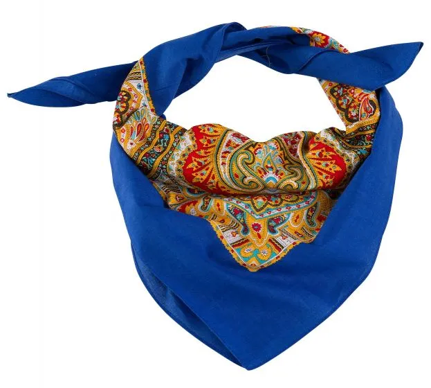 SNUSNÄSADUK PAISLEY BLÅ, scarf bomull, 70 X 70 cm