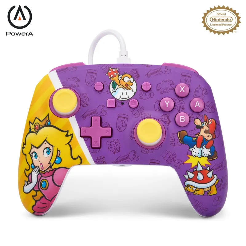 PowerA Enhanced Wired Controller – Princess Peach Battle/ Nintendo Switch