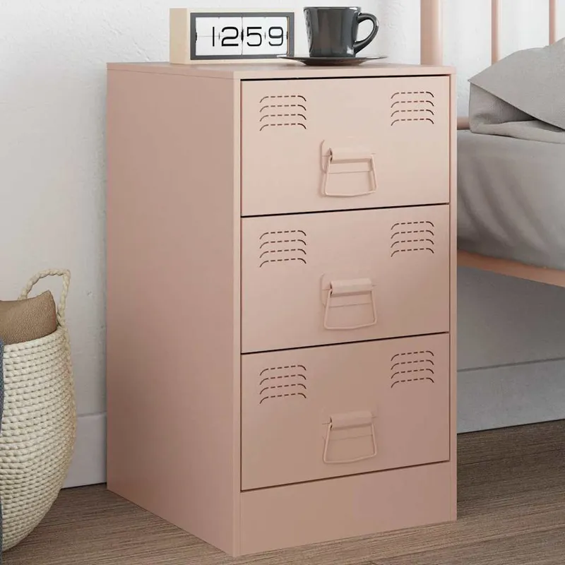 vidaXL Sängskåp rosa 34,5x39x62 cm stål (#6702)