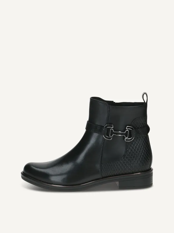 CAPRICE Bootie, black, made of Leather with Block heel, Size 40 (#7884)