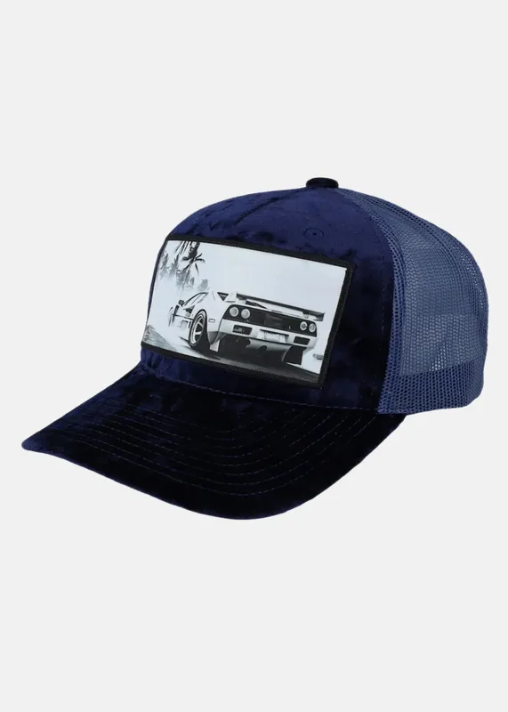 Sportscar Navy A-frame Trucker