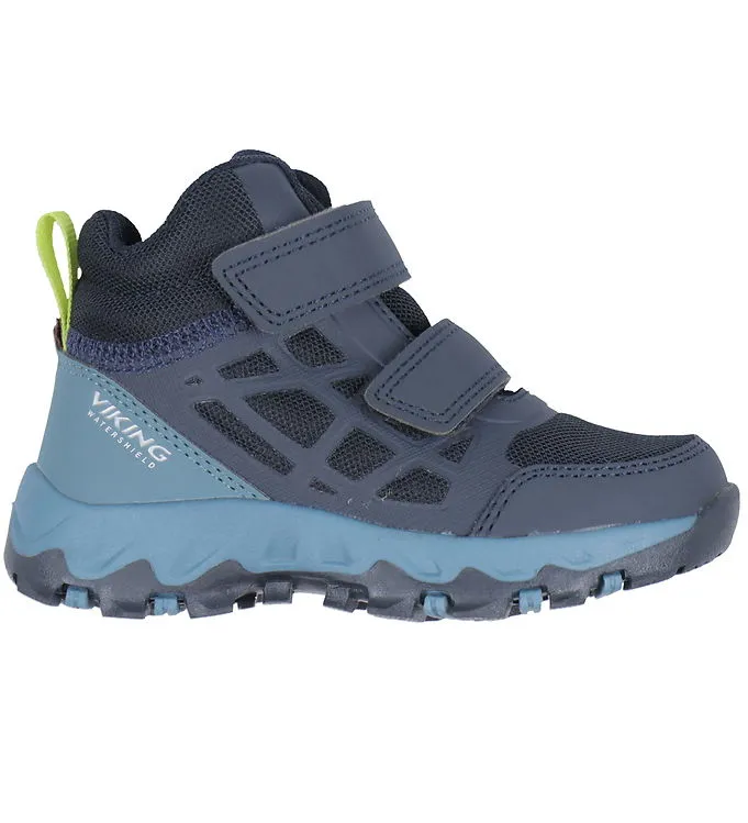 Viking Track Mid WP 2V Sneakers, Navy/Denim, 35