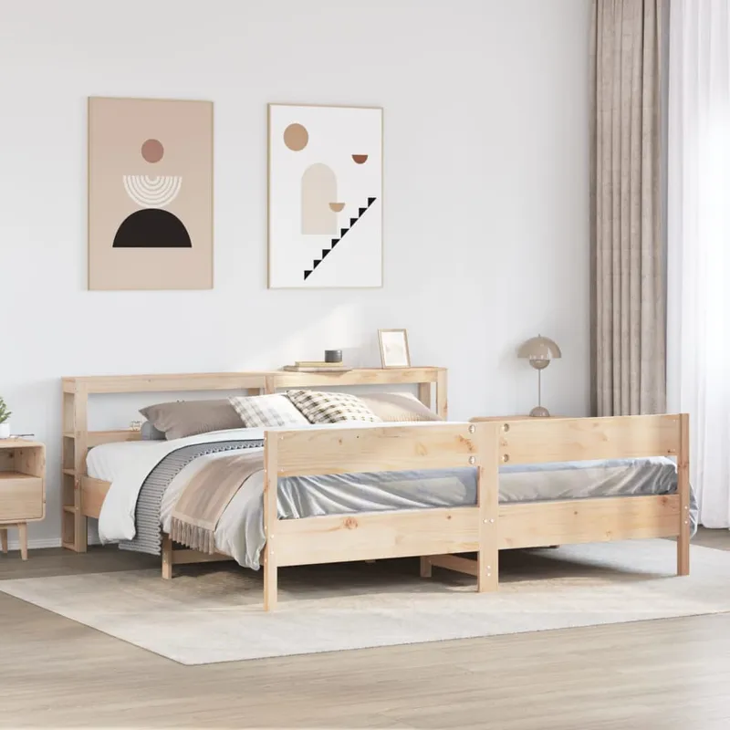 vidaXL Sängram utan madrass 180×200 cm massiv furu