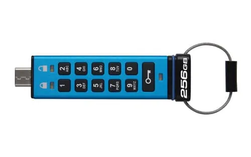 Kingston Ironkey Keypad 200 256gb Usb-c Blå