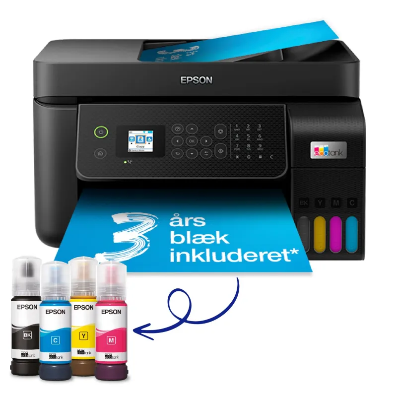 Epson EcoTank ET-4800 – Multifunktionsskrivare – färg – bläckstråle – påfyllbar – A4 (media) – upp till 10 sidor/minut (utskrift) – 100 ark – 33.6 …