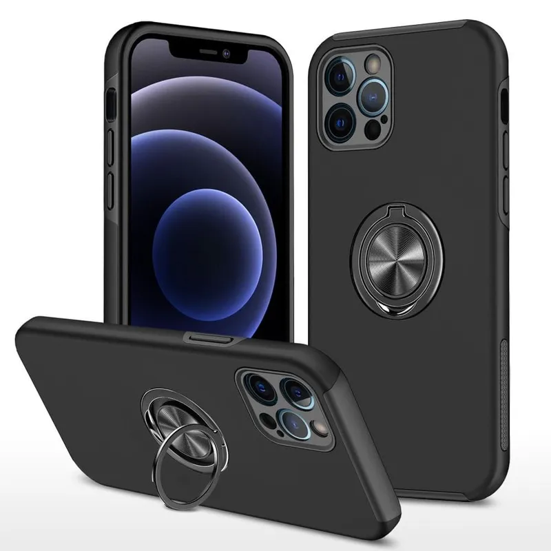 iPhone 13 Mini Hybrid skal med Finger Ring – Svart