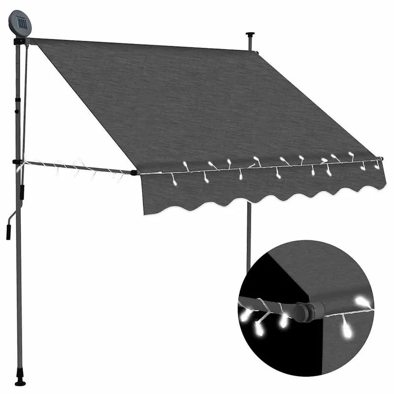 Vidaxl Handvevad Markis med LED, 100 cm, Antracit