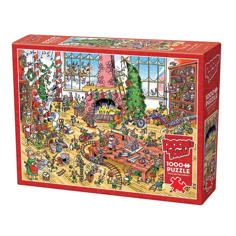 Pussel DoodleTown: Elves at Work 1000 bitar, Cobble Hill