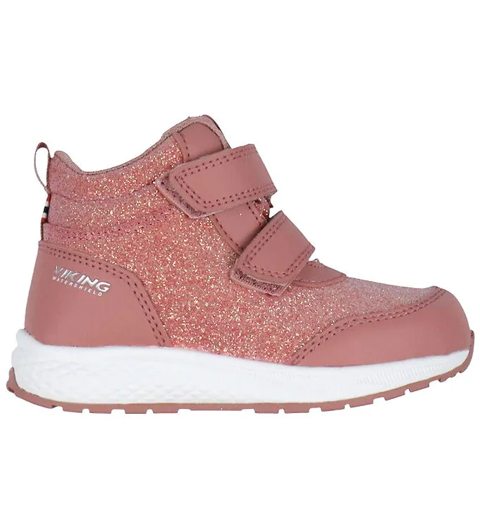 Viking Bouncy Glitter Mid 2V WP Sneakers, Pink, 27