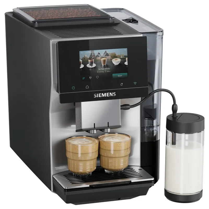 Siemens EQ700 iAroma TP725EM7 helautomatisk kaffemaskin bönor – silver