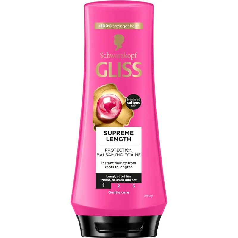 Schwarzkopf Gliss Protection Conditioner Supreme Length For Long Hair - 200 ml