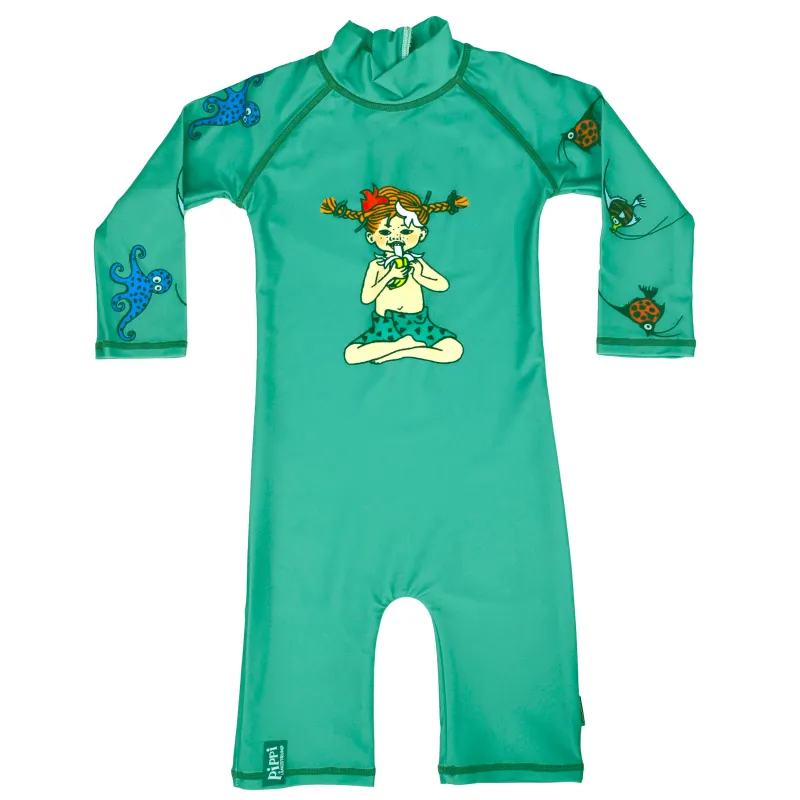 Swimpy UV-dräkt 86-92 Pippi Söderhavet grön