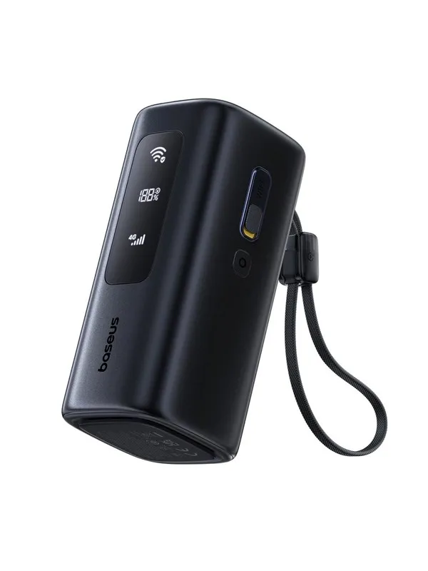 Baseus EnerGeek GX11 MiFi 20000mAh 67W Power Bank with Wi-Fi Function - Black