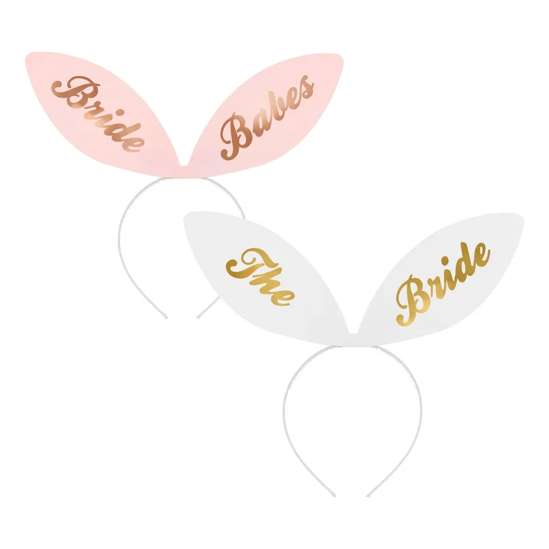 Diadem med kaninöron ”Bride to be” 6-pack