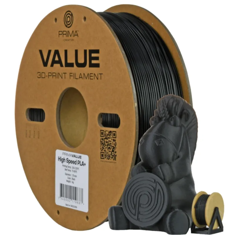 PrimaValue PLA+ High Speed – 1,75mm – 1kg – Svart