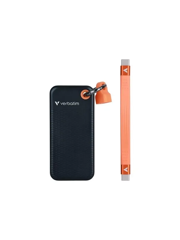 Verbatim Pocket SSD - 128GB - USB 3.2 Gen 2 - Svart / Orange