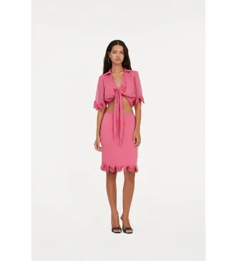 Rotate för kvinnor. 113743504 Chiffongkjol med rosa volanger (38), Casual, Parti, Återvunnen polyester, Hållbar