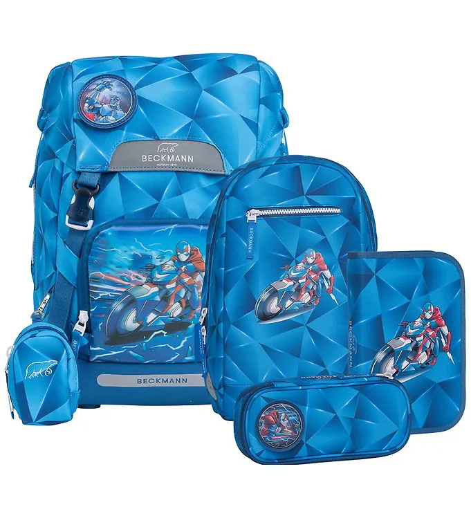 Beckmann Skolväskset – Classic+ – Blue Blixtnedslag/Blå