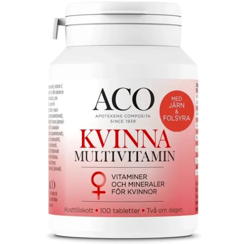ACO Vitaminer ACO Kvinna Multivitamin 100 tabletter