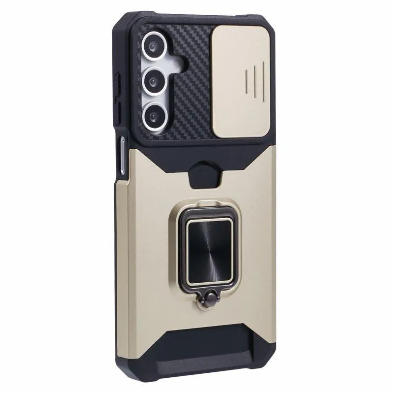 Mobilskal för Samsung Galaxy S26 Plus Kickstand PC + TPU – Guld