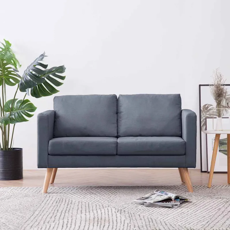 vidaXL Soffa 2-sits tyg mörkgrå