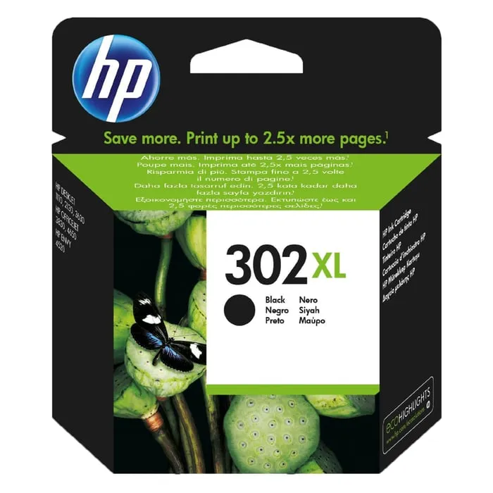 HP 302XL svart original bläckpatron med hög kapacitet