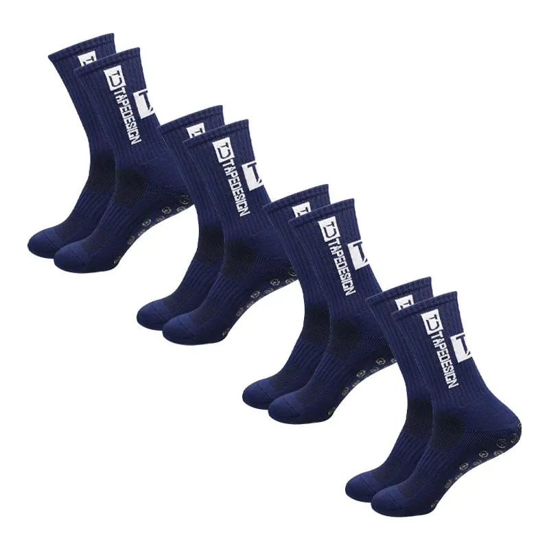 4 par Fotbollsstrumpor Sport Grip Strumpor Anti-halk Basketstrumpor Spot Gummi Anti-halk bomullsfotbollsstrumpor One Size (#4755)