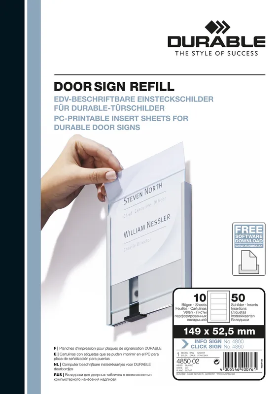 Etiketter Info Sign/Click Sign 149×52,5 mm vit