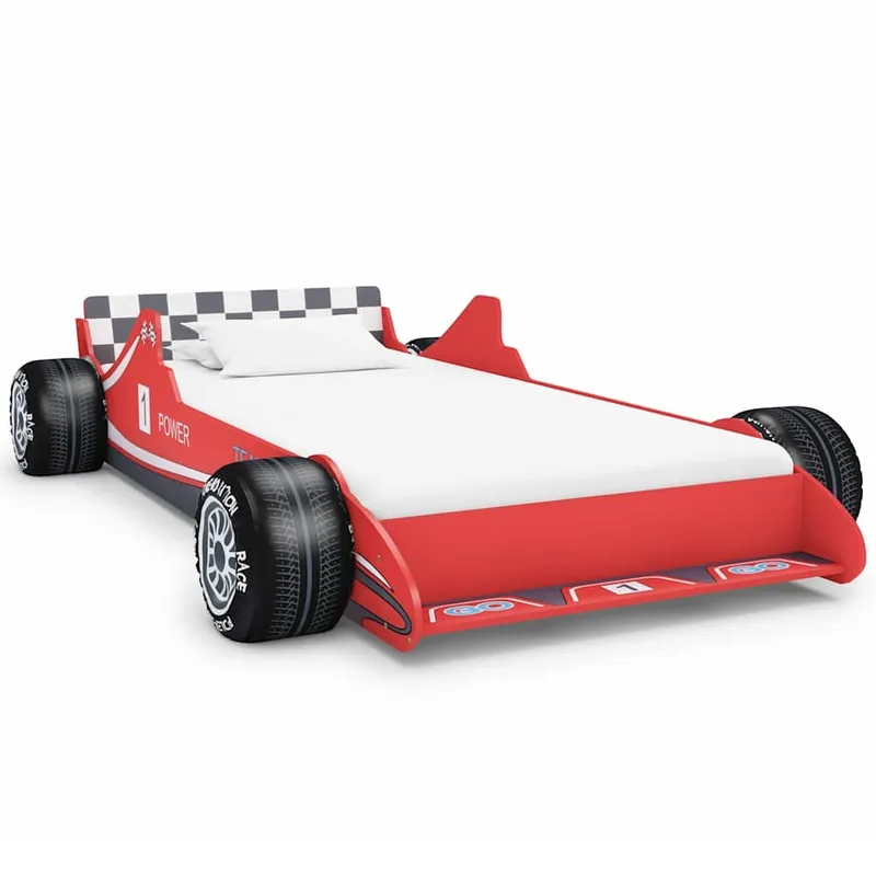 vidaXL Barnsäng racerbil 90×200 cm röd