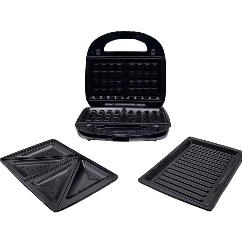 Eisenbach HW-1880: 3-i-1 smörgåspress, våfflor, grillmaskin – 1000W