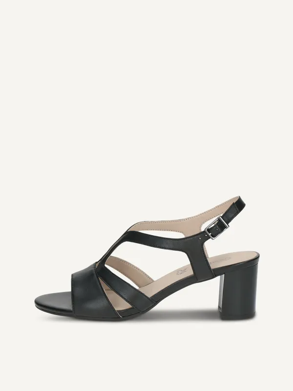 CAPRICE Heeled sandal, black, made of Leather with Block heel, Size 37.5 (#5676)