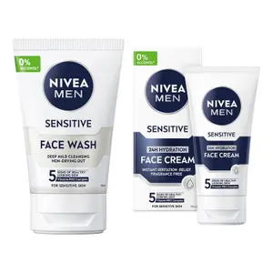 NIVEA Sensitive Skin Essentials Set Face Wash 100 ml & Moisturiser 75 ml - 175 ml