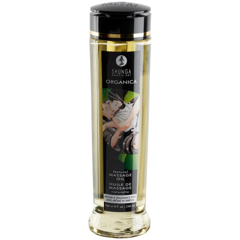 Shunga Organica Sensual Kissable Massageolja 240 ml - Klar