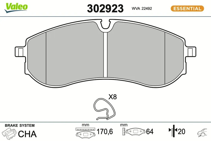 Bromsbelägg VALEO 302923