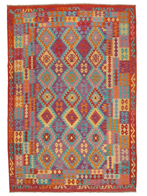 Kelim Afghan Old style Matta 208×298 (#9400)