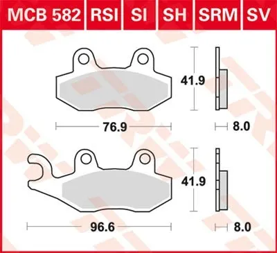 Bromsbelägg TRW MCB582RSI