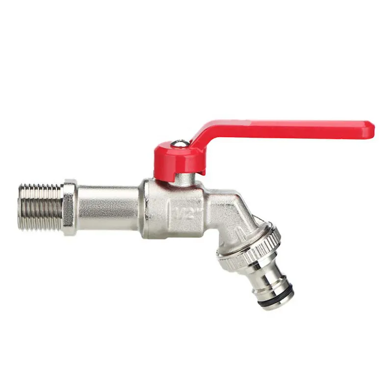 Frostfri kran – 1/2×3/4 enkeldusch (förlängd 1/2″ gänga, röd)