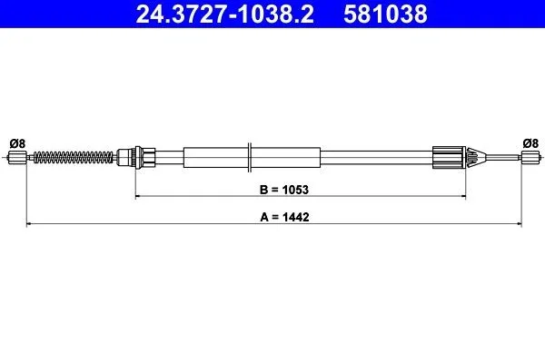 Handbromsvajer ATE 24.3727-1038.2