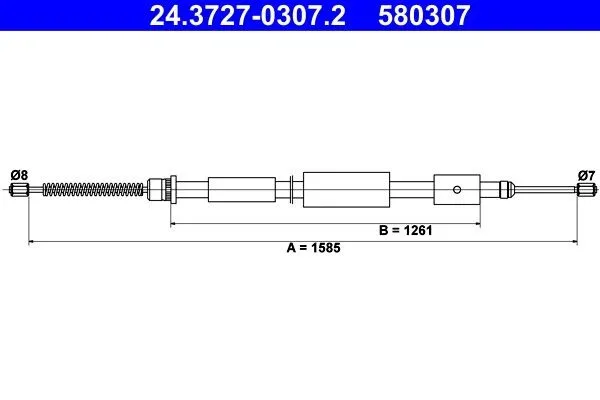 ATE 24.3727-0307.2 Handbromsvajer