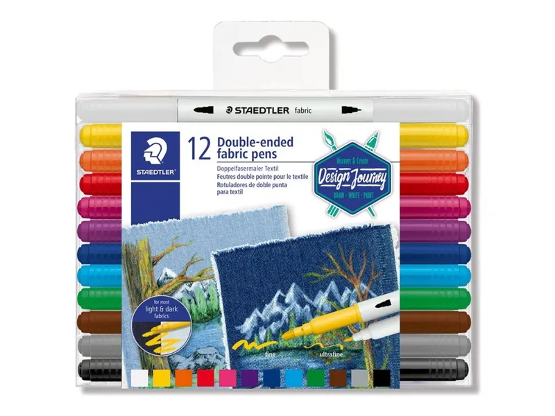 Textilpenna dubbelspets 12-p Design Journey Staedtler
