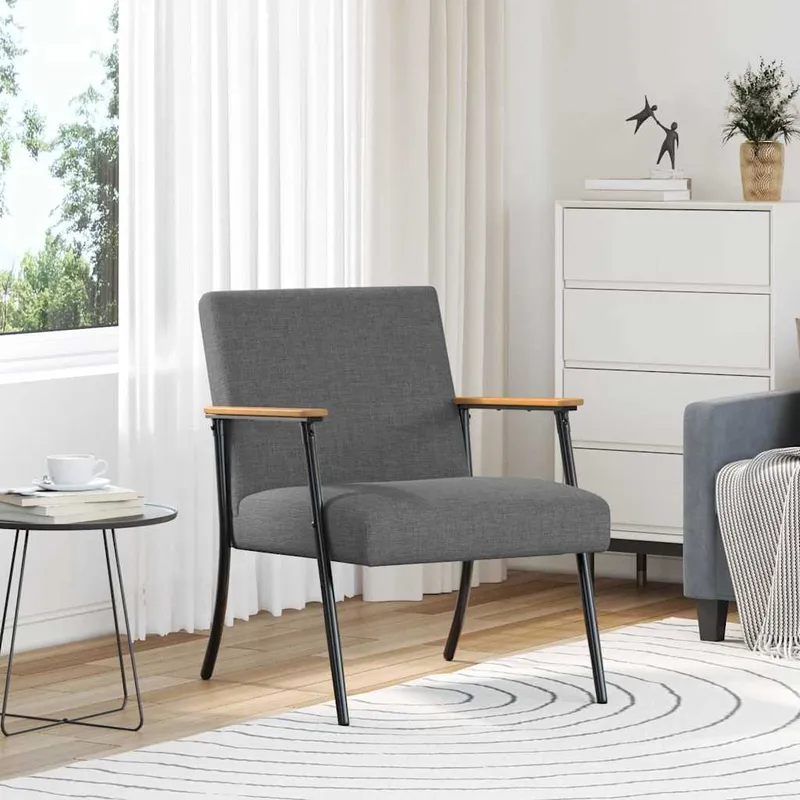 vidaXL fåtölj Mörkgrå tyg (#9517)