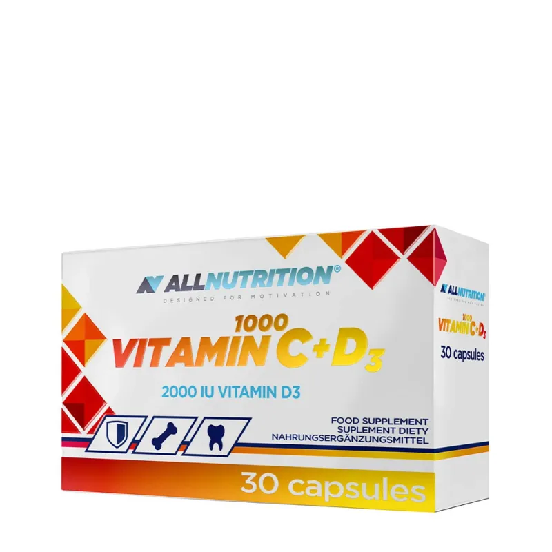 Allnutrition – Vitamin C 1000 + D3, 30 kapslar