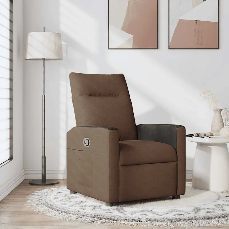 vidaXL Reclinerfåtölj brun tyg (#7725)