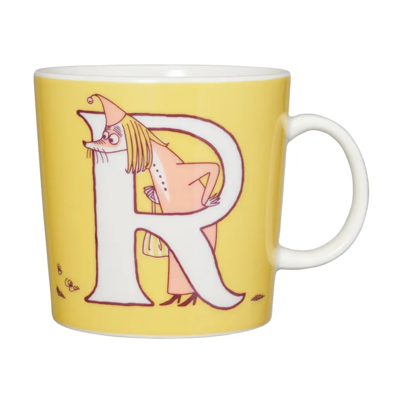 Arabia – Mumin / Moomin – ABC – R – Stor Mugg – 40 CL Gul Design Tove Jansson